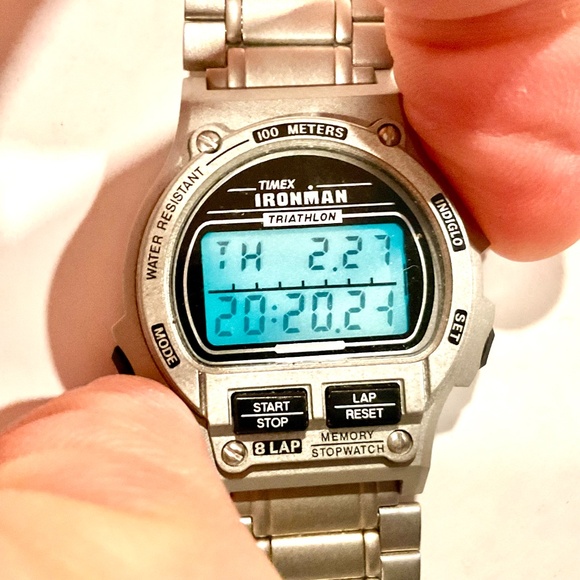 RARE Timex Ironman Triathlon Unisex Watch Stainless Steel INDIGLO Vintage - Picture 4 of 5